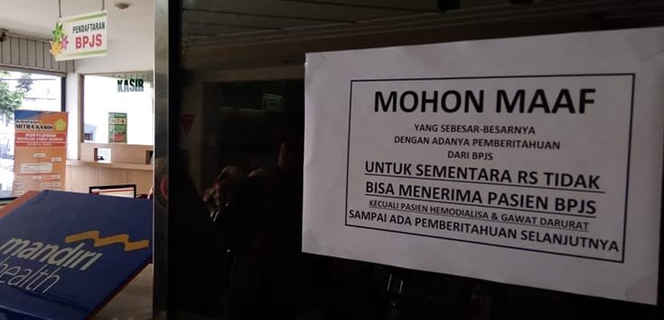 BPJS Kesehatan Hentikan Pelayanan JKN-KIS