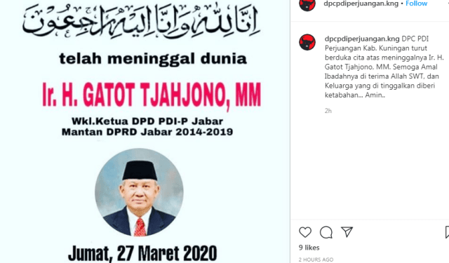 Gatot Tjahjono Meninggal Dunia Usai Dijenguk Putrinya