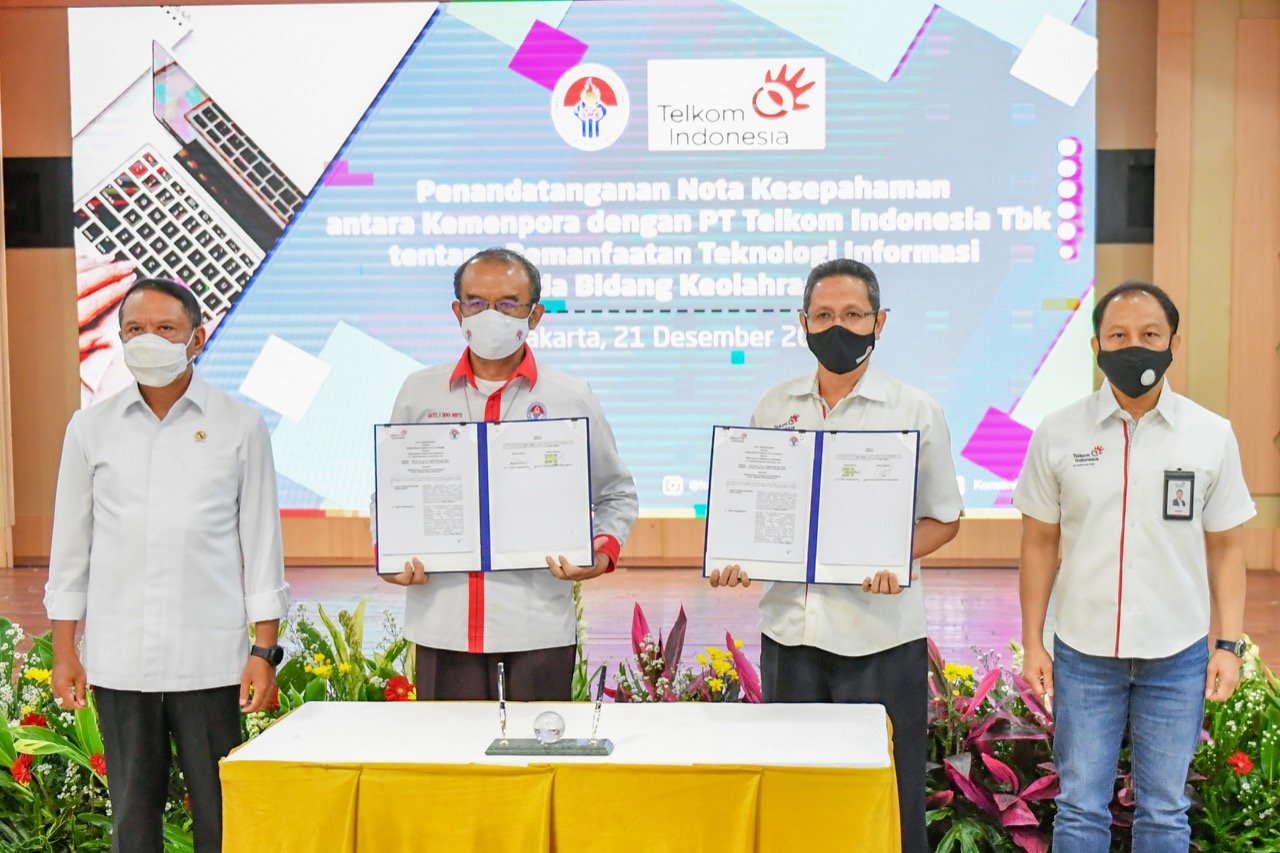 Tunaikan Arahan Presiden, Menpora RI Jalin Kerjasama dengan PT Telkom