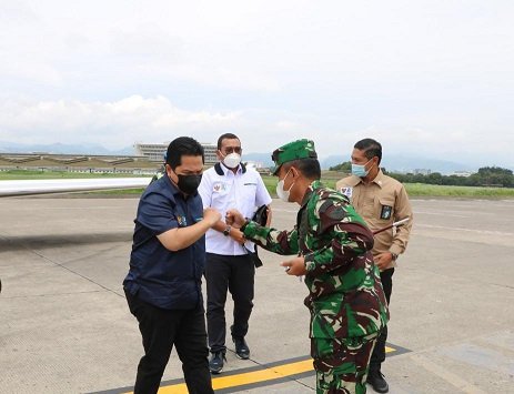 Danlannud Husein Kolonel Pnb Ali Gusman S.T., M.M., Sambut Menteri BUMN