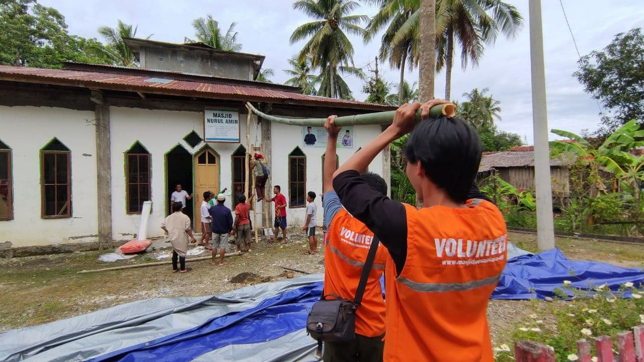 YMN Bangun Masjid Darurat di Lokasi Gempa Majene dan Mamuju