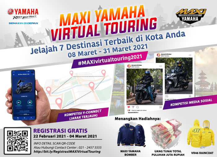 Mau Hadiah Jutaan Rupiah? Ikuti Maxi Yamaha Virtual Touring 2021