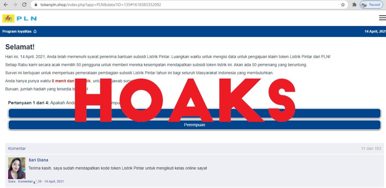 Waspada, Penipuan Pendaftaran Subsidi Listrik Tersebar Melalui Website