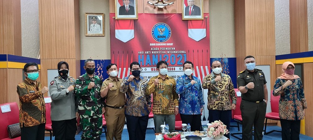 Momentum Lawan Narkoba, BNNK Bandung Barat Peringati HANI 2021 Bersama Forkopimda dan SKPD