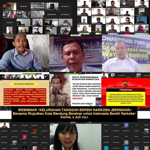 Sinergitaskan Program, P4GNPN Kota Bandung Gelar Webinar Kelurahan Tangguh Bersih Narkoba