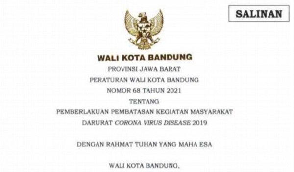 Ini 15 Poin Aturan dalam Perwal PPKM Darurat di Kota Bandung