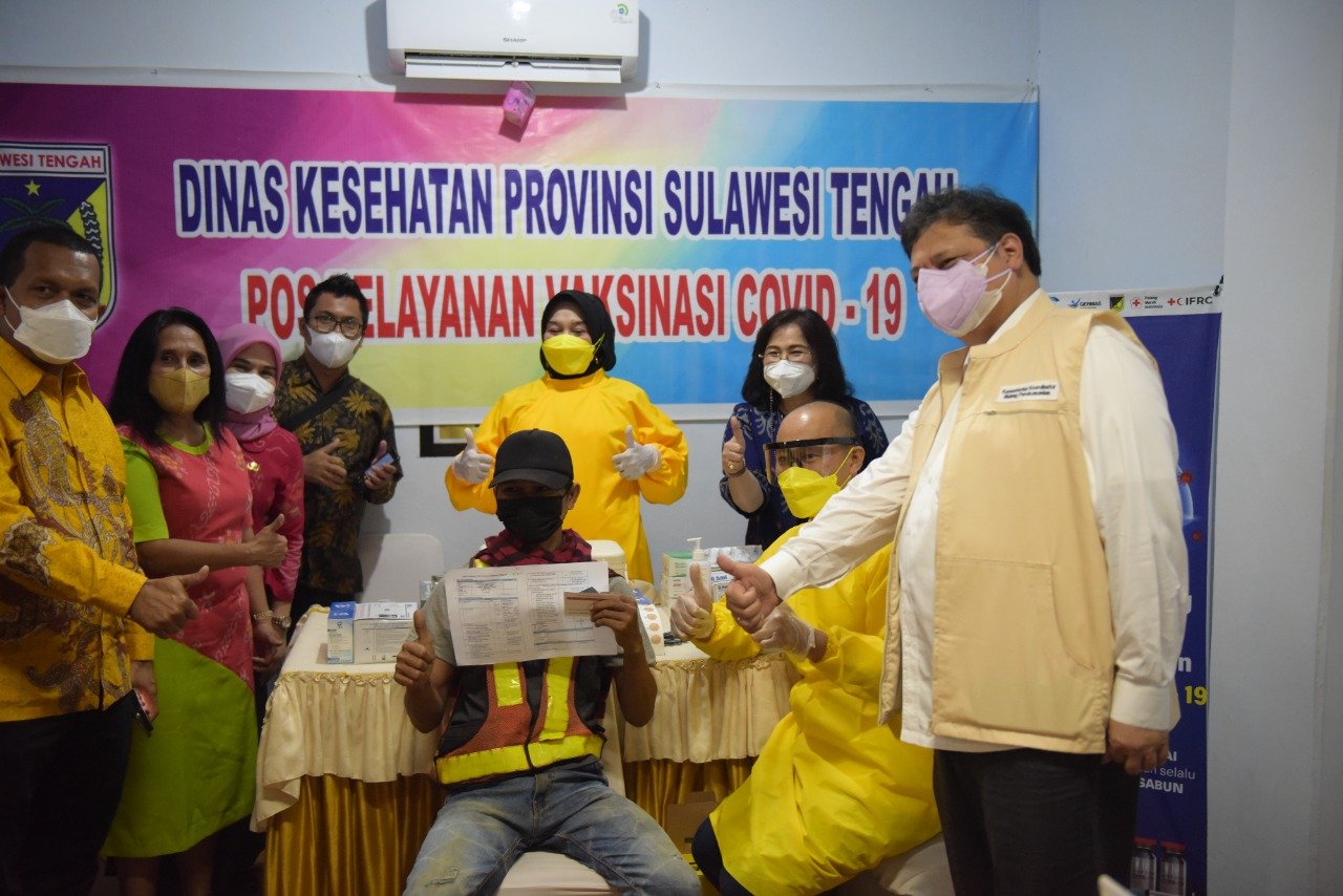 Menko Airlangga Apresiasi Penanganan Covid-19 di Provinsi Sulawesi Tengah dengan Kampung Tangguh