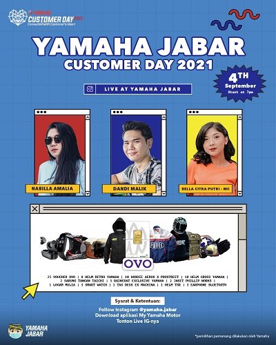 Nabila dan Dandi Malik Meriahkan “Hari Pelanggan Nasional“ Yamaha Jabar