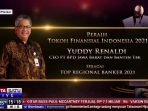Direktur Utama bank bjb Dinobatkan sebagai Top Regional Banker 2021