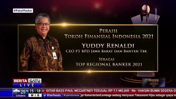 Direktur Utama bank bjb Dinobatkan sebagai Top Regional Banker 2021