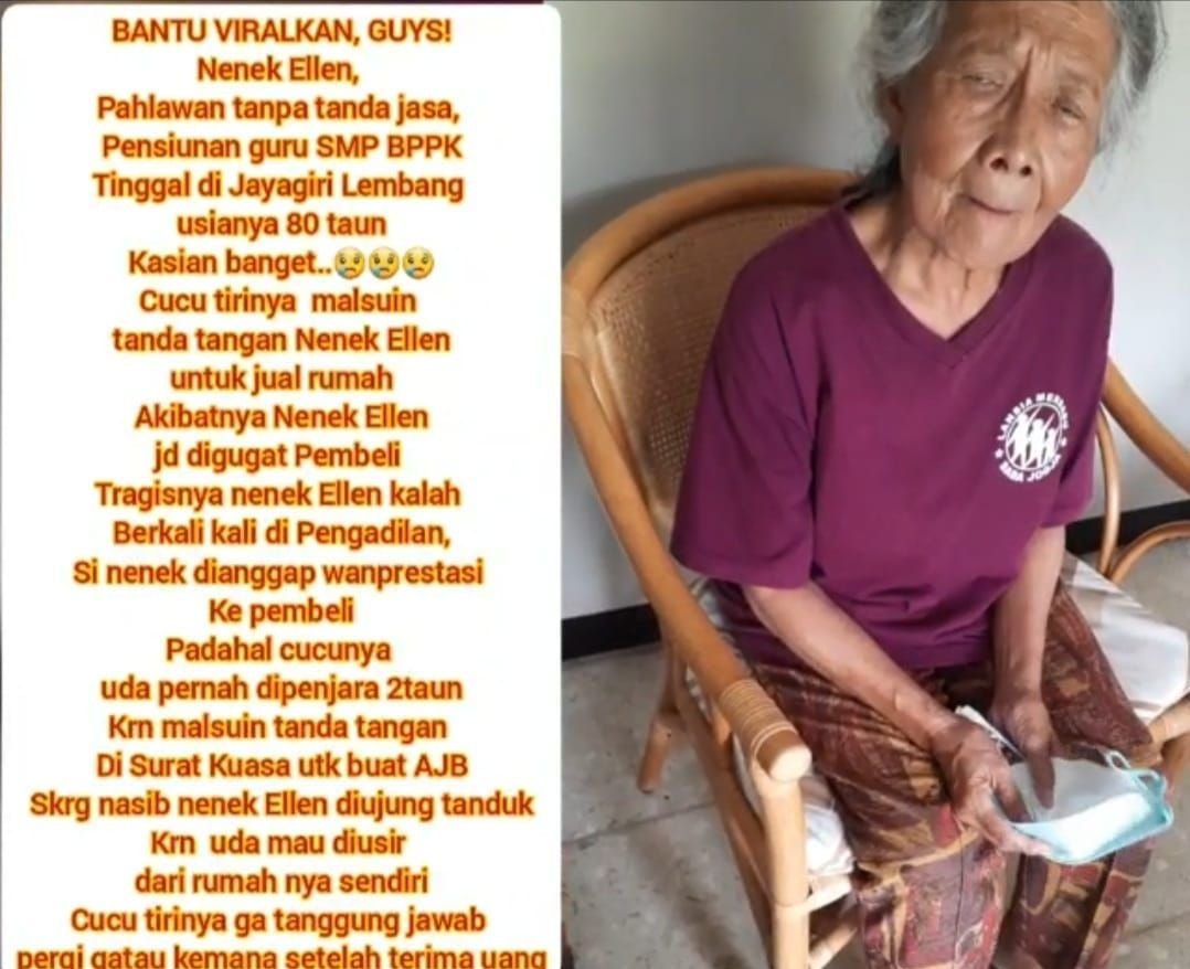 Cerita Nenek Ellen yang Terancam Kehilangan Tempat Tinggal Karena Kelakuan Cucu Tiri
