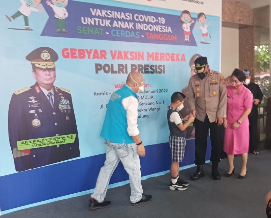 Vaksinasi Covid-19 Kolaborasi MTP dan Polda Jabar Sasar Ribuan Anak Usia 6-11 Tahun