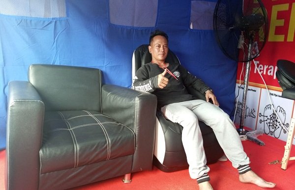 Capek, Istirahat di Posko Mudik Padalarang, Disediakan Kursi Pijat