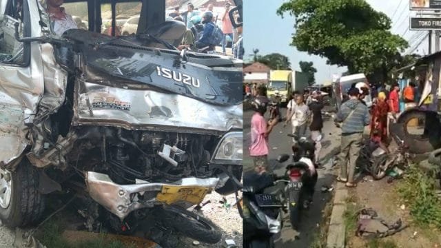 Kecelakaan Maut di Karawang, Elf Seruduk Motor, 7 Orang Meninggal Dunia