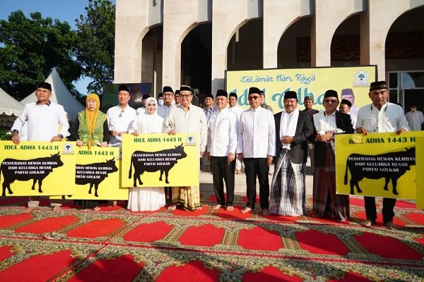 Golkar Bagikan Langsung 93 Sapi dan 48 Kambing Kurban