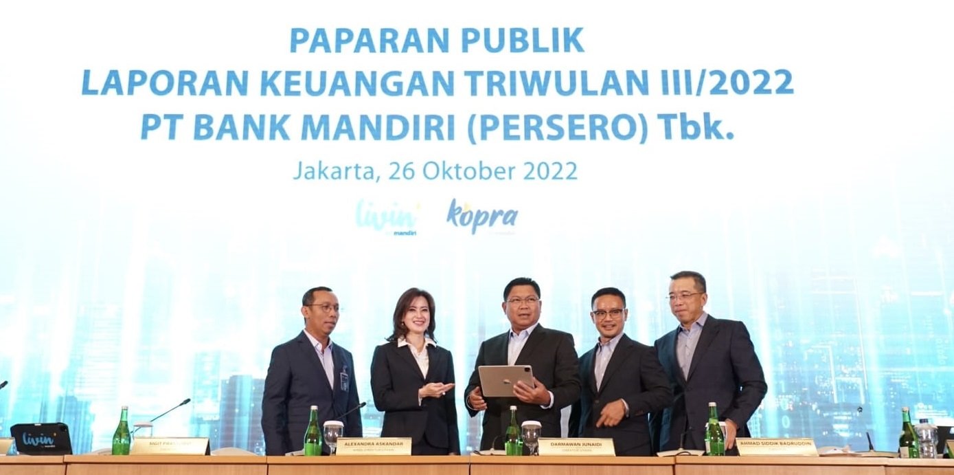 Laba Bersih Kuartal III 2022 Bank Mandiri Tembus Rp30,7 Triliun