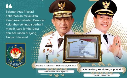 Bupati Bandung Dianugerahi Upakarya Wanua Nugraha Kemendagri