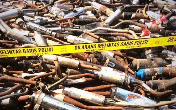 Jelang Nataru, Polrestabes Bandung Tingkatkan Penindakan Knalpot Brong