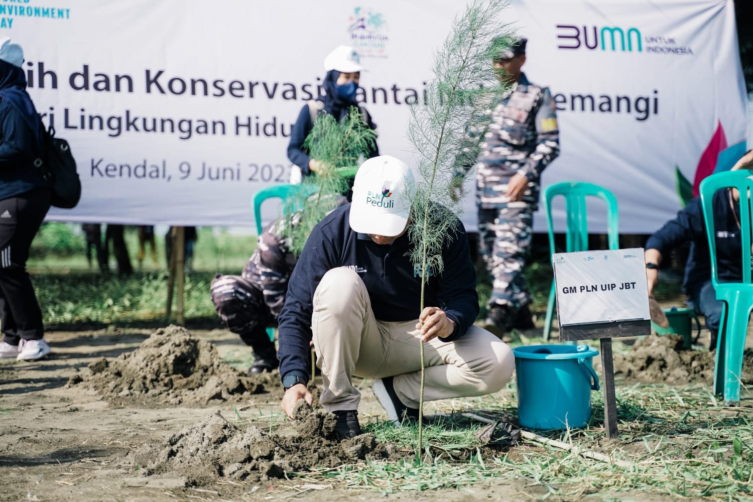 PLN UIP JBT Salurkan Bantuan 10.000 Pohon ke Pantai Indah Kemangi Kendal