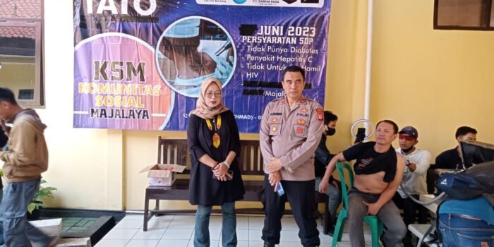 Isi Rangkaian Hari Bhyangkara Ke 77, Polsek Majalaya Polresta Bandung Gelar Donor Darah dan Layanan Hapus Tato