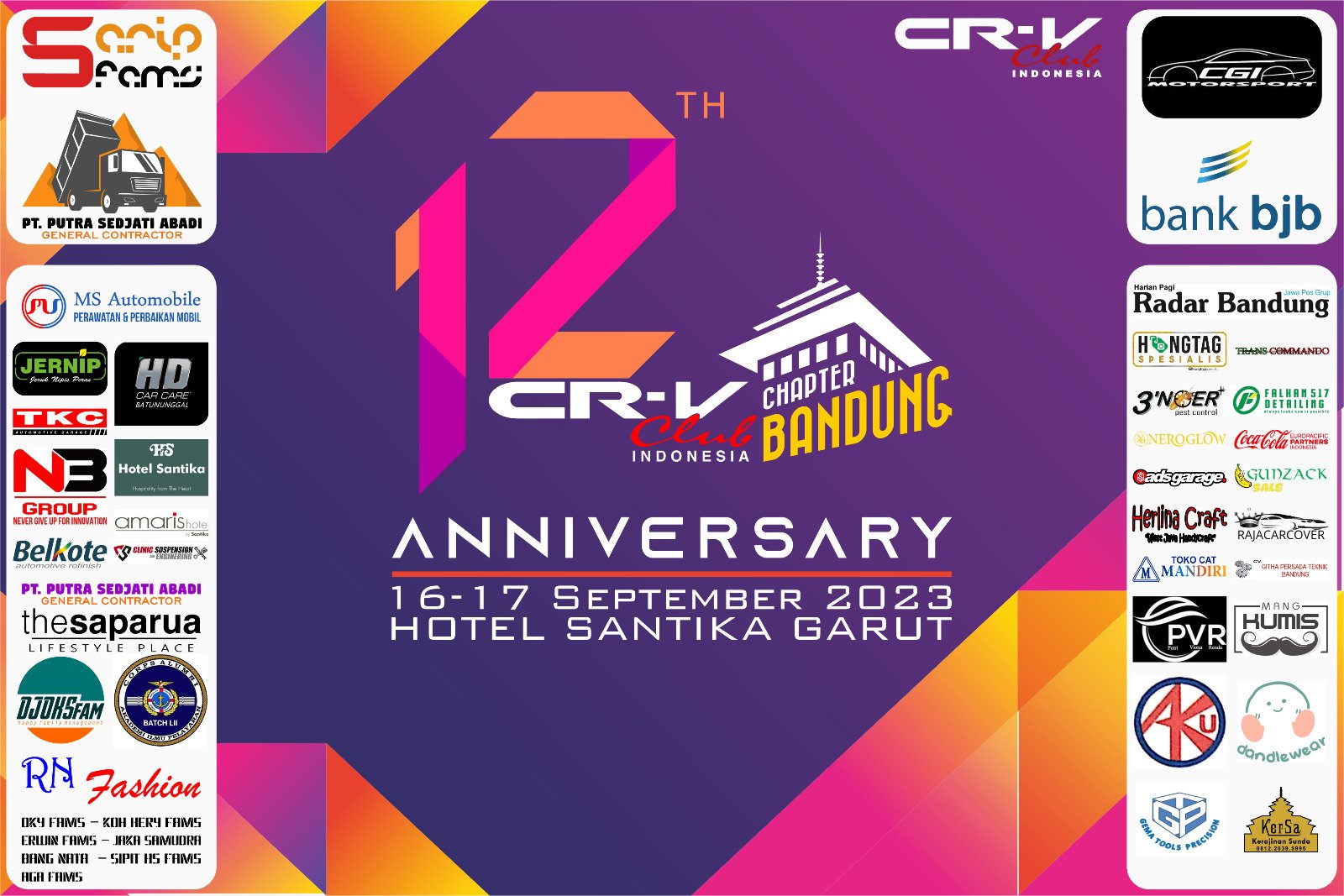 Ratusan Anggota akan Meriahkan Anniversary Ke-12 CRV Club Indonesia Chapter Bandung