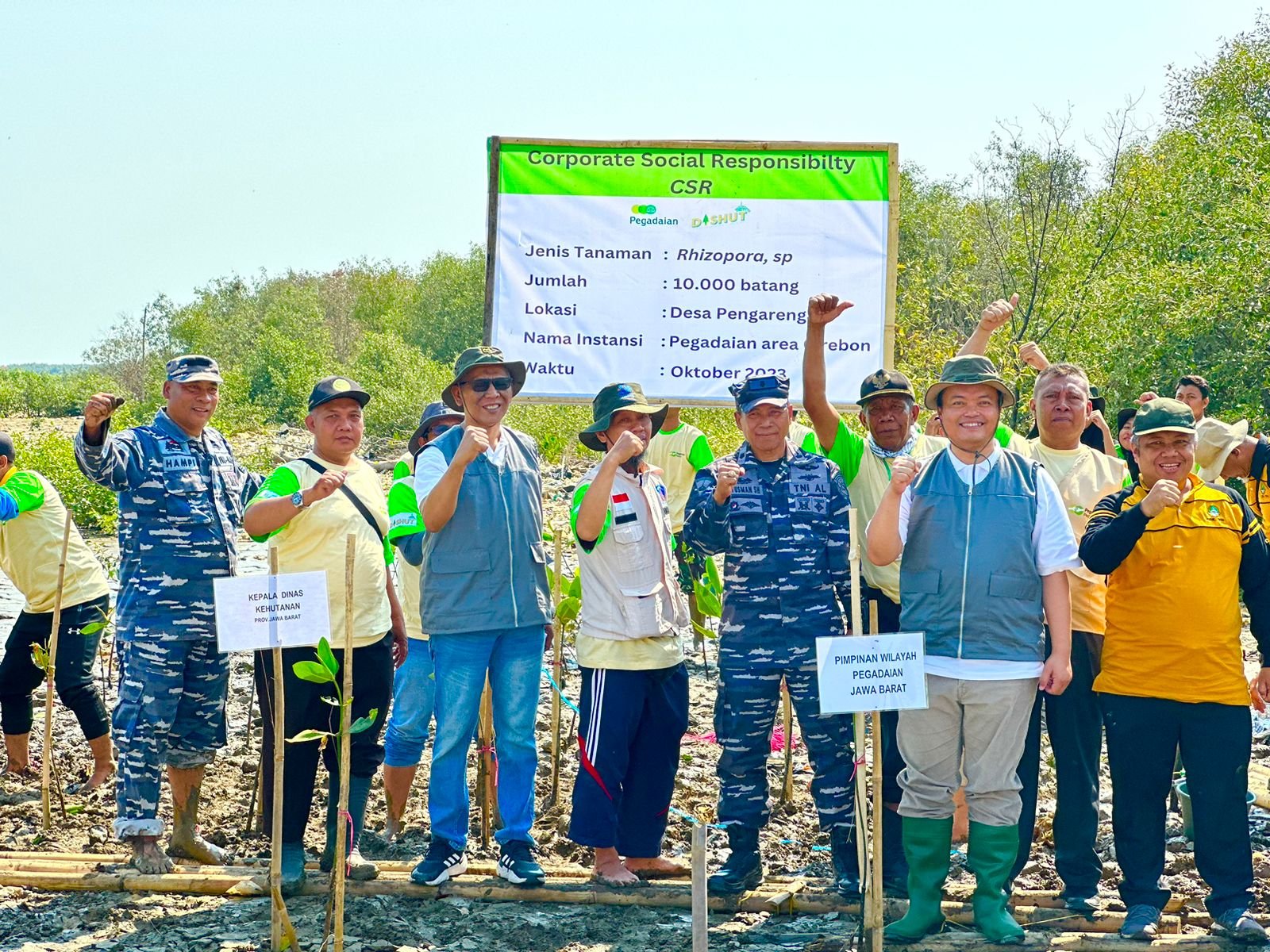 Pegadaian dan Warga Cirebon Tanam 10.000 Pohon Mangrove, Benteng Alami dari Erosi dalam Rangka World Habitat Day