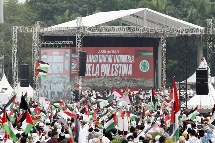 Hadiri Aksi Bela Palestina, Menlu Retno: Kita Berkumpul, Bersatu untuk Menunjukkan Solidaritas Kemanusiaan