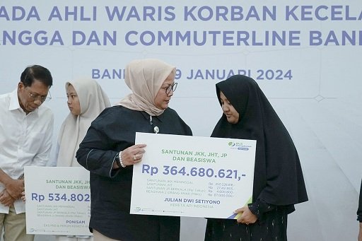 BPJS Ketenagakerjaan Beri Santunan ke Ahli Waris Korban Kecelakaan KA Turangga