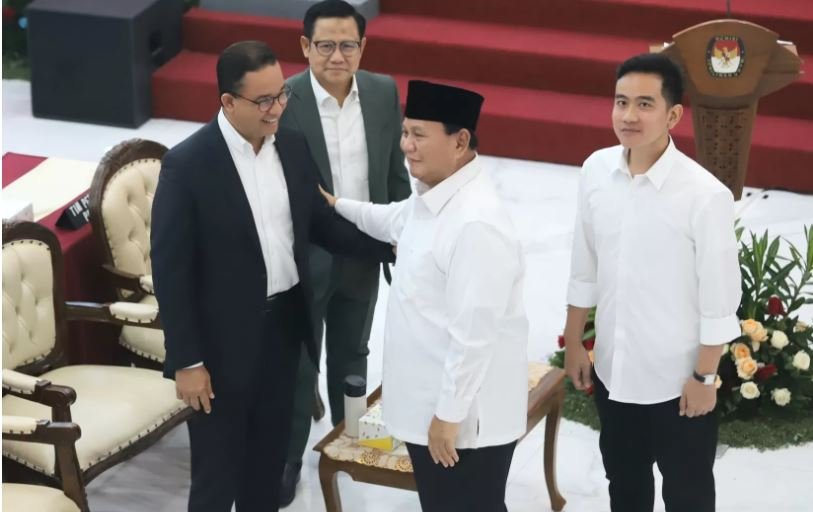 Prabowo Terkesan kepada Anies dan Cak Imin yang Hadiri Penetapannya sebagai Presiden Terpilih