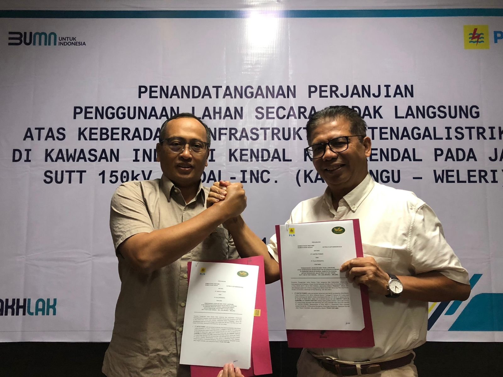 PLN dan PT United Power Tandatangani Perjanjian Penggunaan Lahan Secara Tidak Langsung di Kawasan Industri Kendal