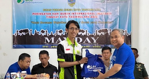 May Day 2024, BPJS Ketenagakerjaan Tasikmalaya Bagikan Bantuan Sembako