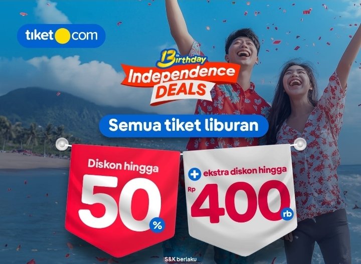 Rayakan Ulang Tahun Ke-13, tiket.com Ajak Masyarakat Bebas Berkelana dengan Semangat Kemerdekaan