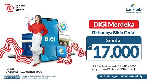 Sambut HUT ke-79 RI, bank bjb Beri Diskon untuk Pengguna DIGI