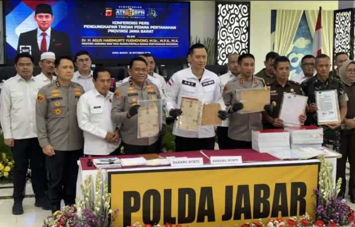 Kementerian ATR dan Polda Jabar Ungkap 2 Kasus Mafia Tanah Senilai Rp 3,6 Triliun, AHY: Alhamdulillah Bukan Hanya Terungkap, Bisa Kita Selesaikan