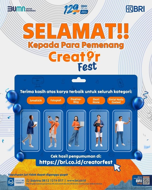 BRI CreatorFest 2024: Para Juara Kreatif Resmi Diumumkan