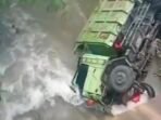 Truk Fuso di Bandung Barat Terjun ke Jurang