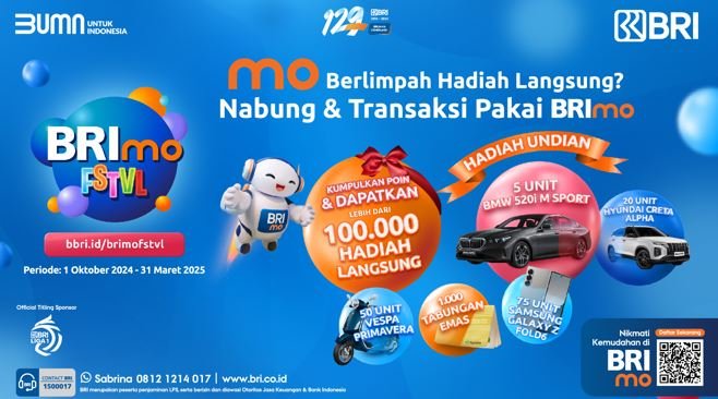 BRImo FSTVL 2024 Sediakan Ratusan Ribu Hadiah Menarik untuk Nasabah BRI, Nabung Sebanyak-banyaknya Sekarang