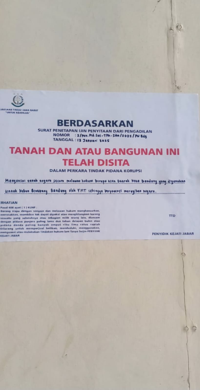 Kejati Segel Lahan Bandung Zoo, Operasional untuk Wisatawan Masih Bisa Berjalan
