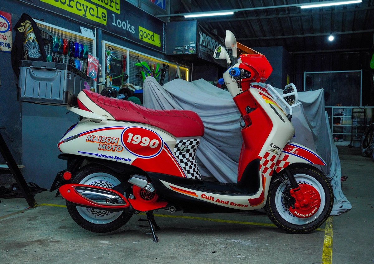 Modifikasi Spesial Grand Filano Hybrid Ala Motor Vintage Rally Bikin Auto Nengok di Jalan