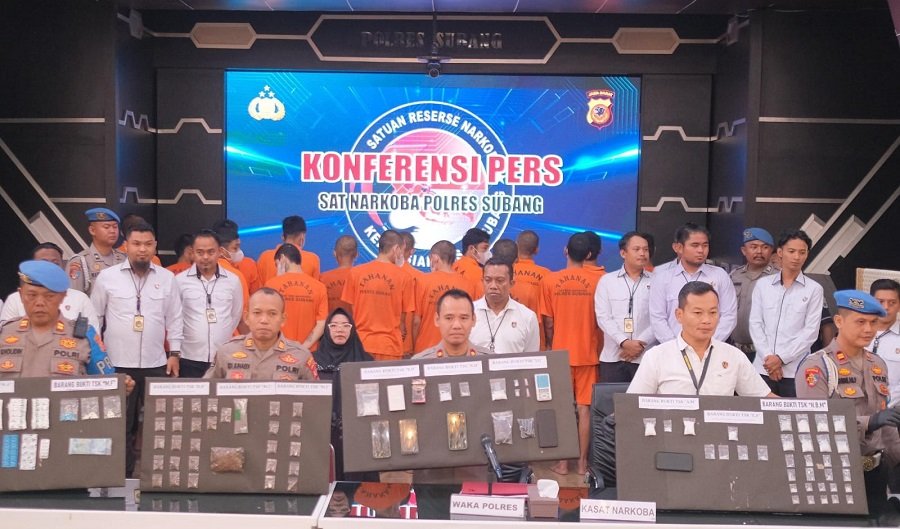 Selama Dua Bulan, Polres Subang Ungkap 16 Kasus Narkotika, 18 Tersangka Diamankan, Dua Diantaranya Wanita