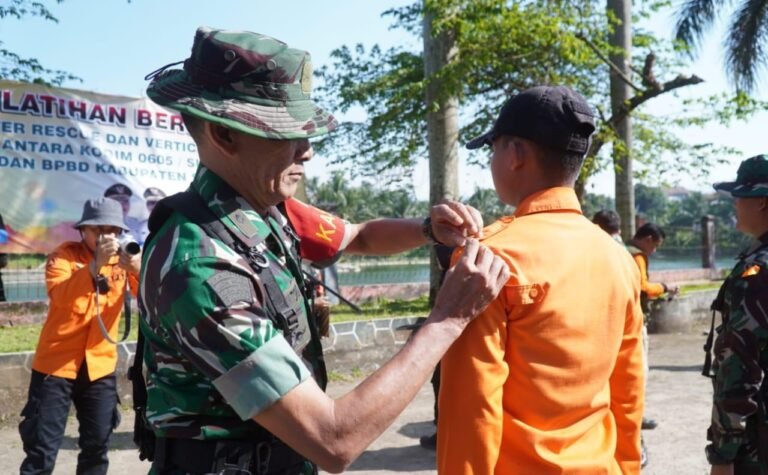 Kodim 0605/Subang bersama BPBD Subang Gelar Latihan Gabungan Water dan Vertical Rescue