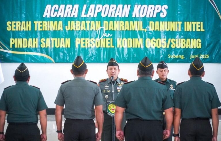 Enam Danramil di Kodim 0605/Subang Diganti, Dandim: Penyegaran dan Memenuhi Kebutuhan Organisasi