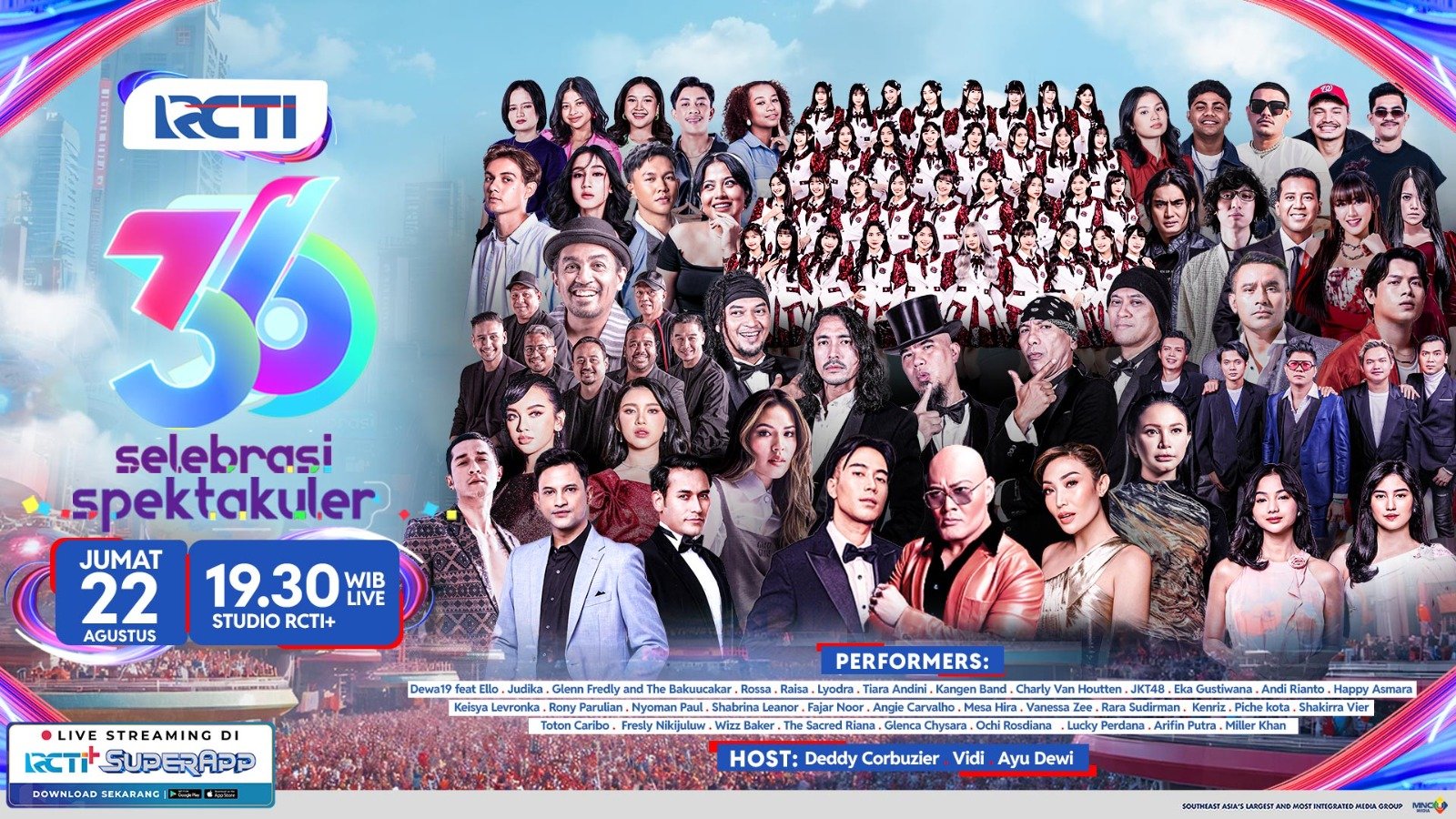 Panggung Lintas Generasi, Kolaborasi Musik Ikonik & Deretan Artis Papan Atas Siap Meriahkan Selebrasi Spektakuler HUT RCTI ke-36