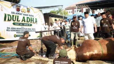 Polda Jabar Sembelih dan Distribusikan 160 Hewan Kurban pada Iduladha 1447 H/2026