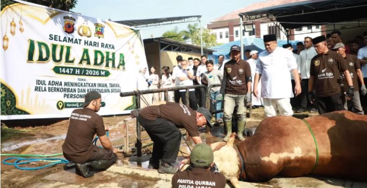 Polda Jabar Sembelih dan Distribusikan 160 Hewan Kurban pada Iduladha 1447 H/2026